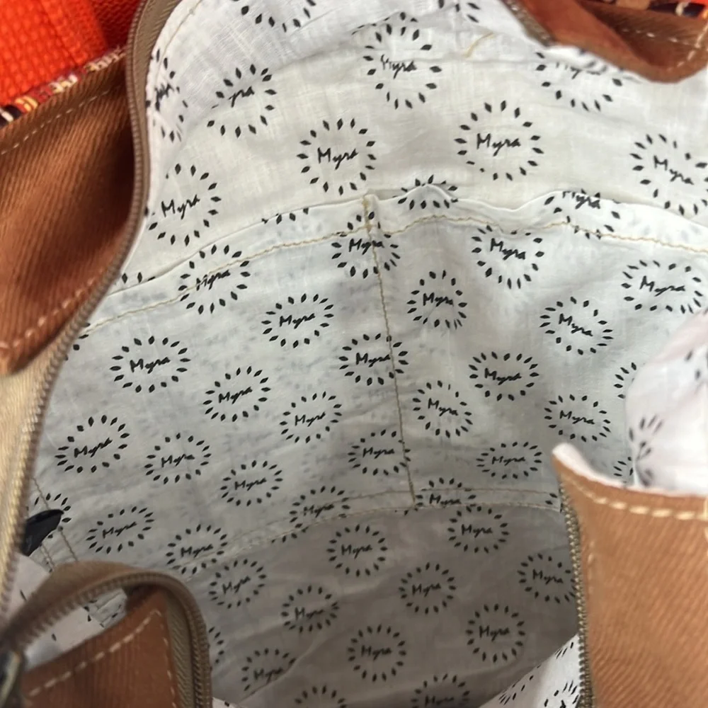 Myra Bag Beaming & Bright Hand-Tooled Bag aztec embroidered Crossbody bag